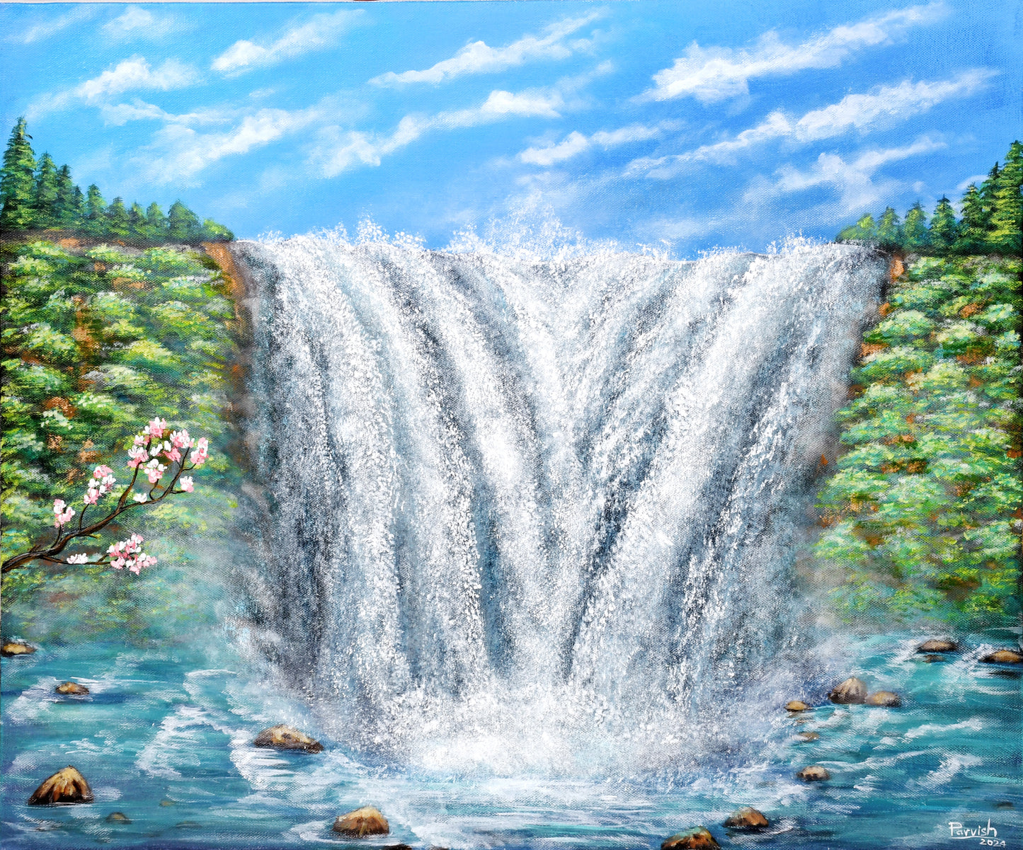 Waterfall Serenity Painting
