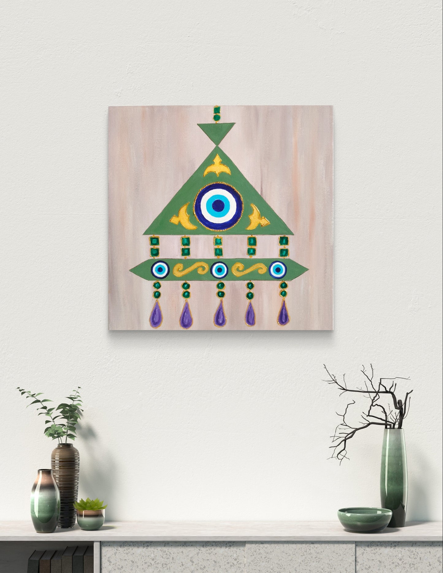 Nazar 🧿 painting for home -12*12 inches