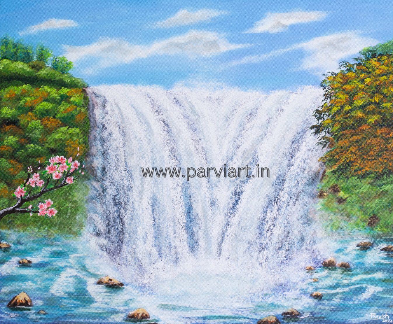 Waterfall Serenity Painting