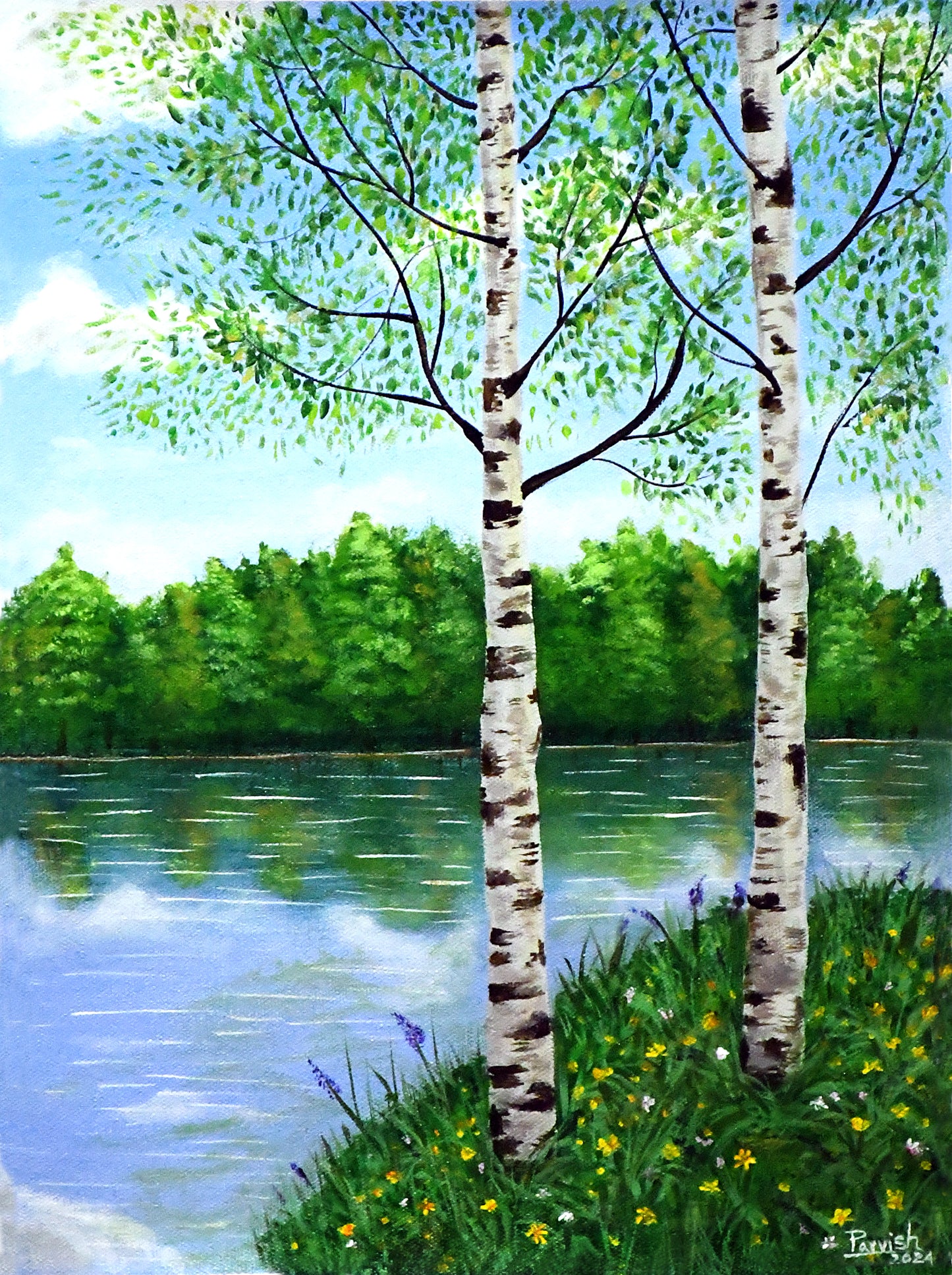 Birches by the Riverbank