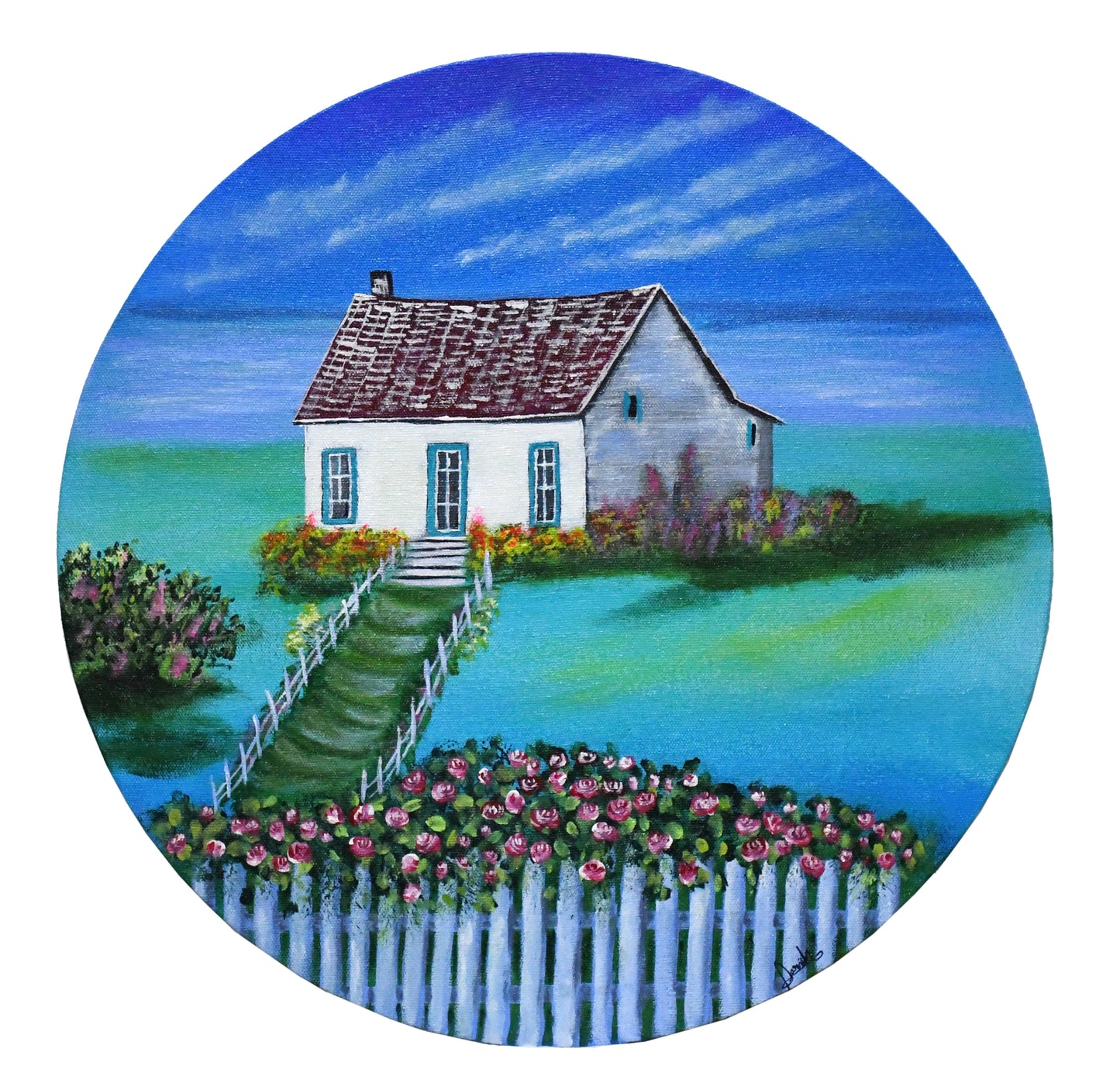 Sweet dear home acrylic painting