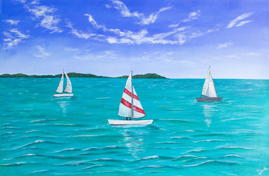 Sailing boat painting